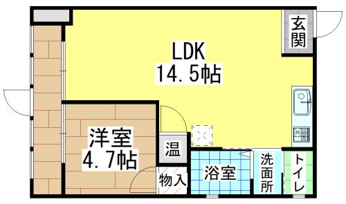 北九州市小倉北区片野のマンションの間取り