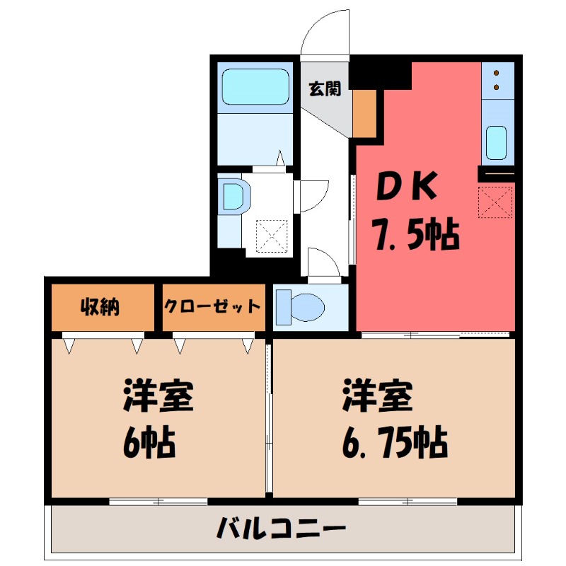 オペラハウス上大島 Aの間取り