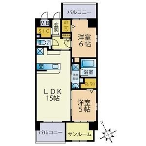 福岡市南区玉川町のマンションの間取り