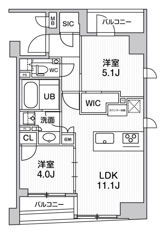 【中央区日本橋堀留町のマンションの間取り】