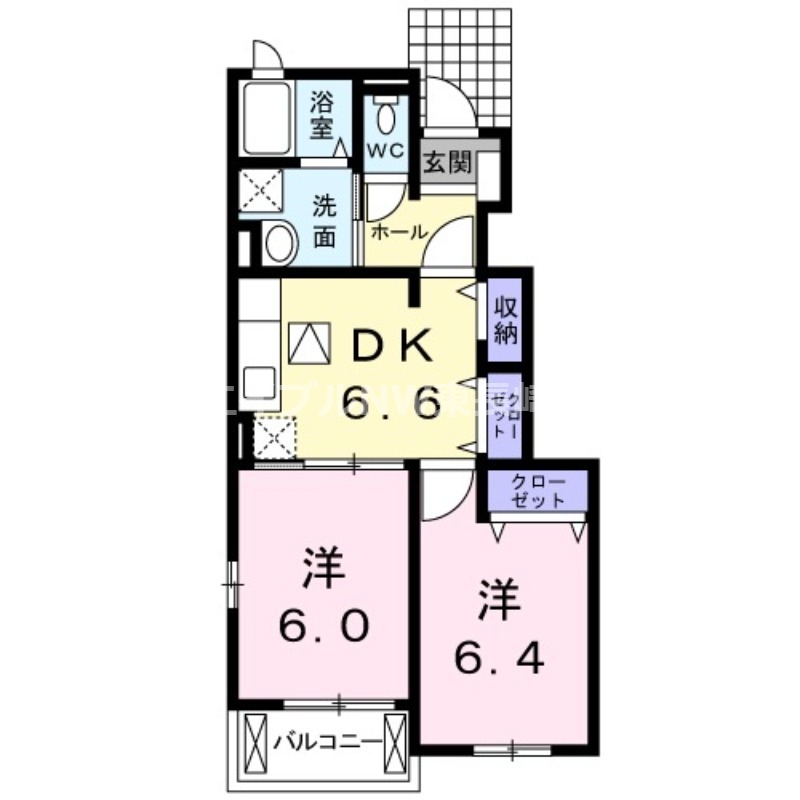 クローバー三城Bの間取り