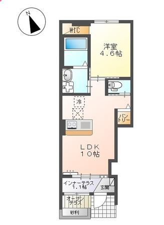 豊明市沓掛町のアパートの間取り