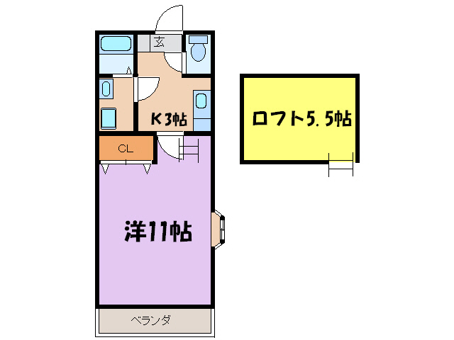 エイトハイツDの間取り