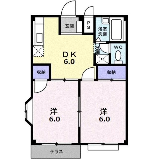 富士市宮島のアパートの間取り