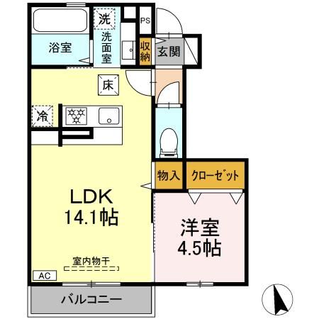 （仮）ＤーＲＯＯＭ富士河口湖町船津の間取り