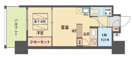 福岡市中央区那の川のマンションの間取り