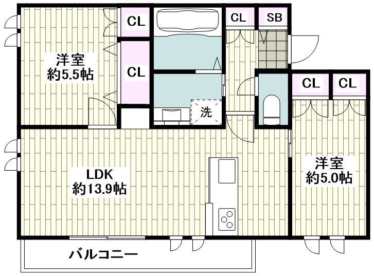 【茅ヶ崎市赤松町のマンションの間取り】