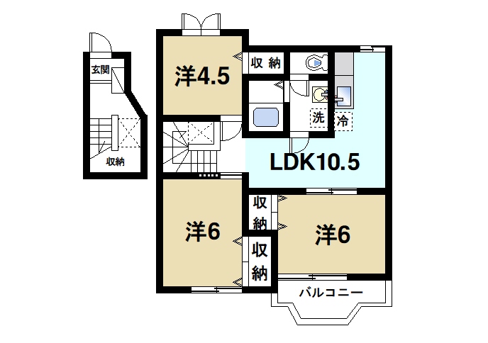 天理市柳本町のアパートの間取り