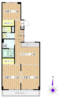 【中野区江古田のマンションの間取り】