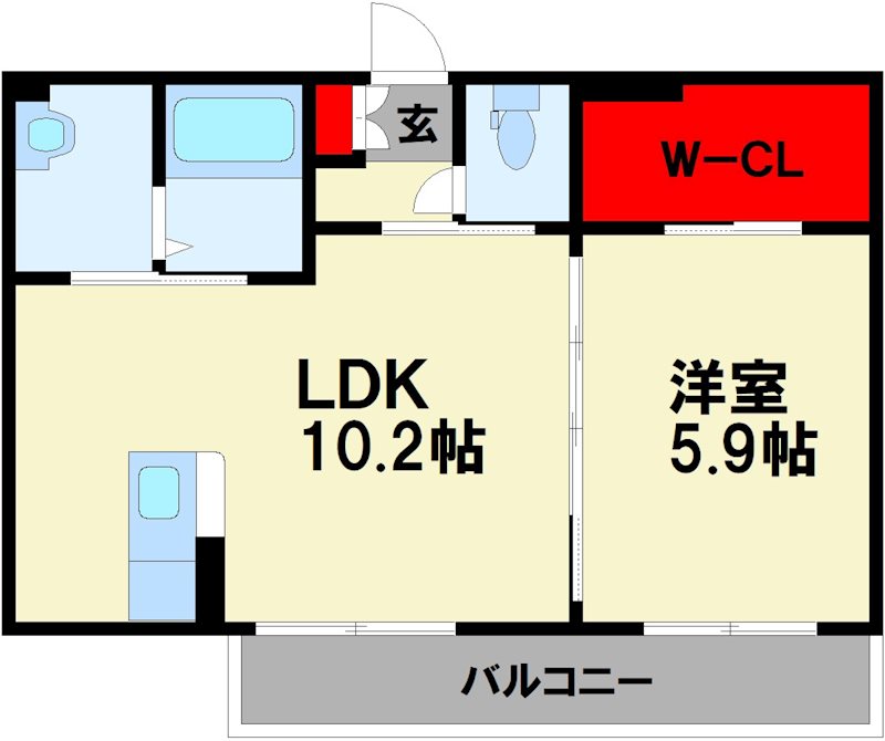 飯塚市片島のアパートの間取り