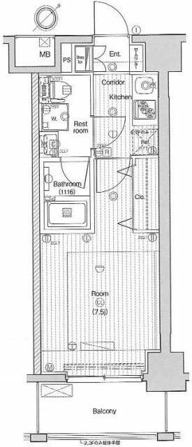 港区芝のマンションの間取り