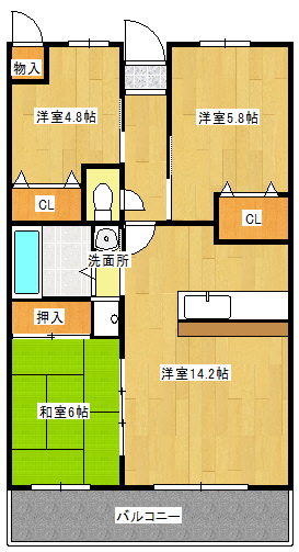 カヤバプラザD館の間取り