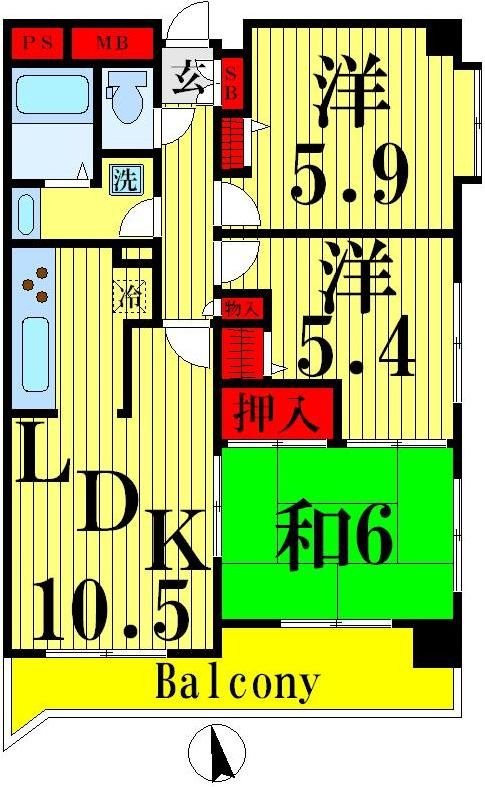 足立区千住のマンションの間取り