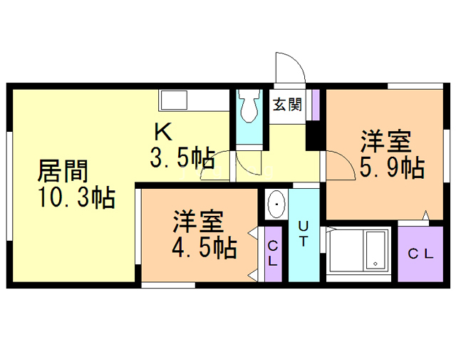 【ハウス中の島シュラインの間取り】