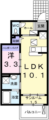 揖保郡太子町鵤のアパートの間取り