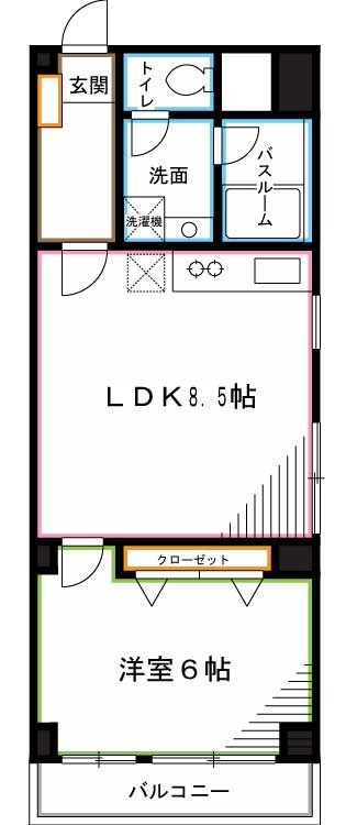 杉並区松庵のマンションの間取り