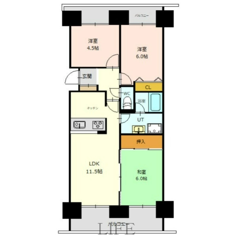 ライオンズステーションプラザ新札幌の間取り