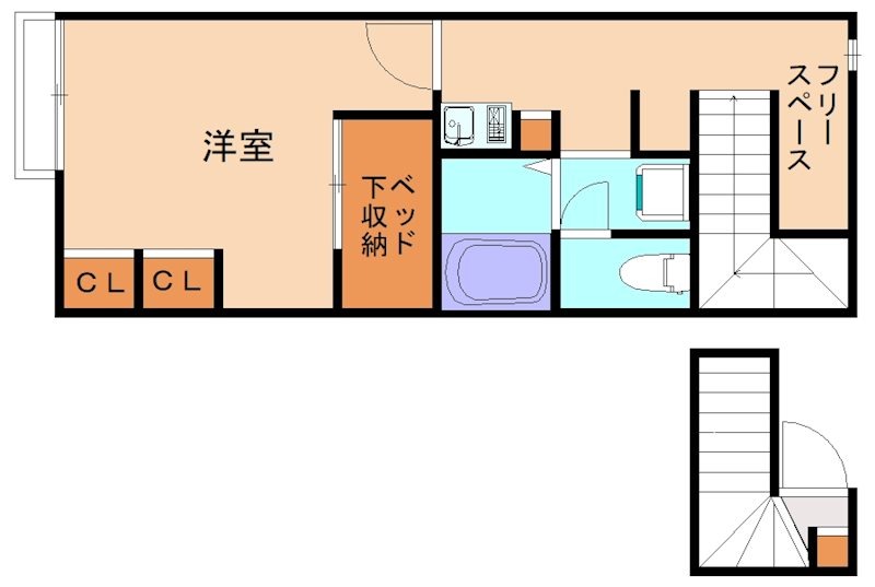 【福津市花見が丘のアパートの間取り】