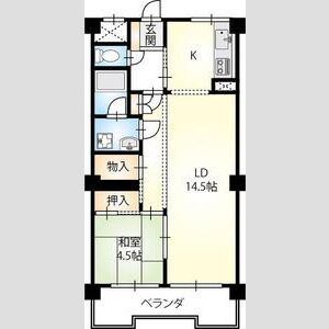 和歌山市黒田のマンションの間取り