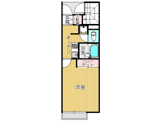 直方市大字感田のアパートの間取り