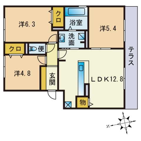 Ｄーｒｏｏｍ小田部の間取り