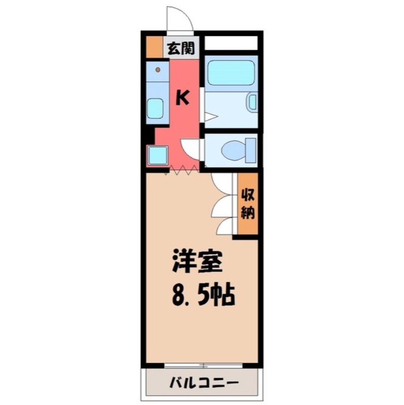 宇都宮市山本のマンションの間取り