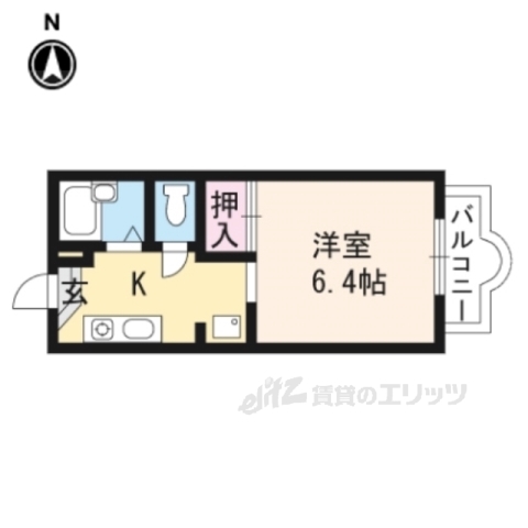 京都市伏見区竹田七瀬川町のアパートの間取り