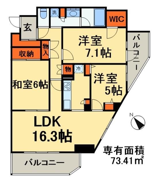 千葉市美浜区幸町のマンションの間取り