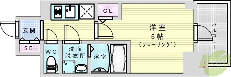 エスリードレジデンス大阪ウエストコートの間取り