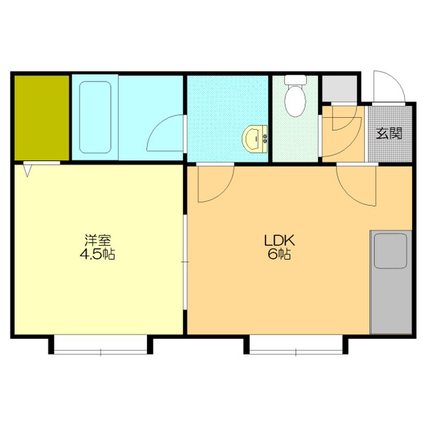 【札幌市厚別区厚別東二条のアパートの間取り】