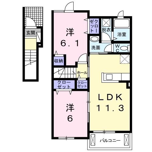 泉南市新家のアパートの間取り