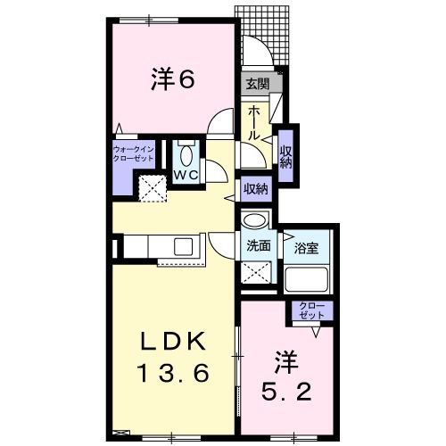 滝川市緑町のアパートの間取り