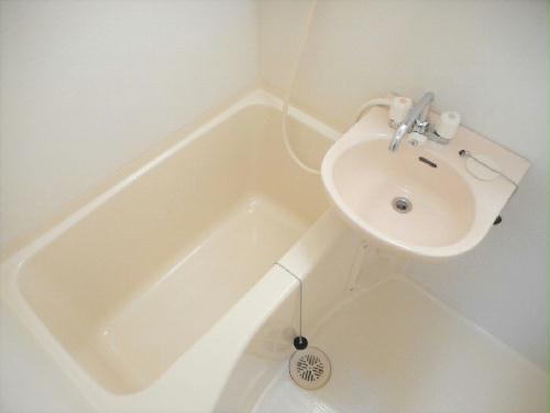 バス・シャワールーム　洗面台とユニット式のお風呂です