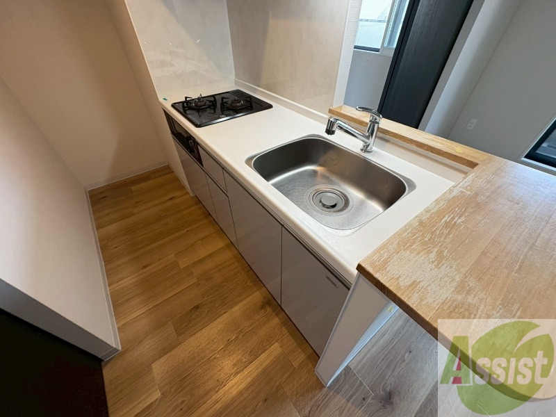 キッチン　清潔感がありお洒落なキッチンになっていました！