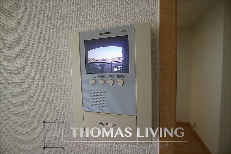 セキュリティ　モニター付きインターフォンでセキュリティ面も安心です。