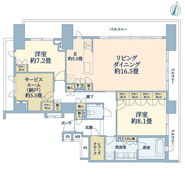 東京メトロ千代田線 代々木上原駅 徒歩4分 4階建 築9年の間取り写真