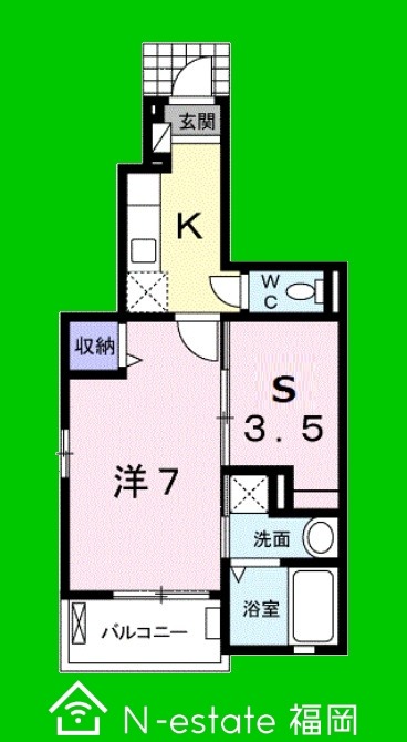 ＪＲ筑肥線 下山門駅 徒歩8分 3階建 築16年の間取り写真