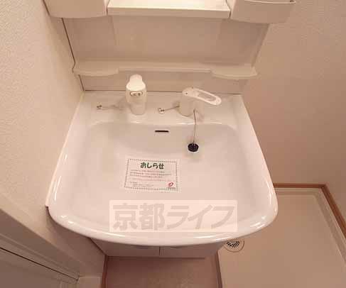 洗面設備　シャンプードレッサ付きの独立洗面台です。