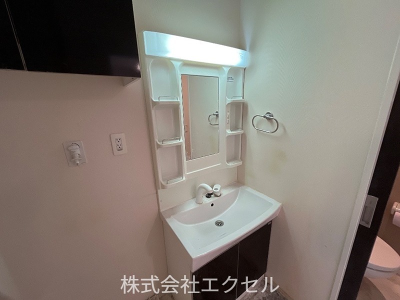 洗面設備　シャワー付洗面台です。