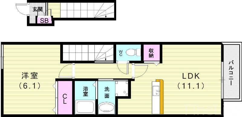 神戸市垂水区乙木のマンションの間取り
