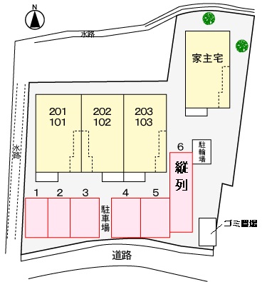 【熊本市南区孫代町のアパートの駐車場】