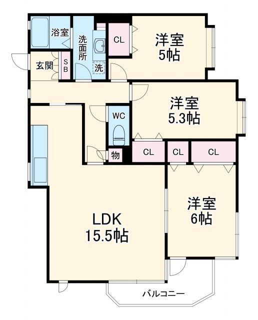 川崎市高津区下作延のマンションの間取り