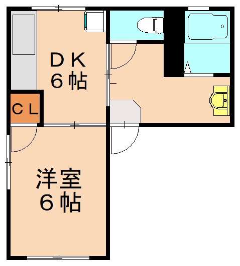 遠賀郡岡垣町中央台のアパートの間取り