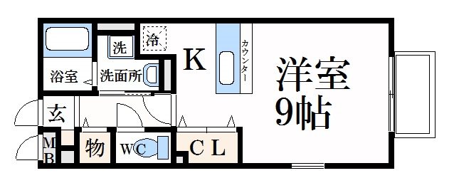 姫路市双葉町のアパートの間取り