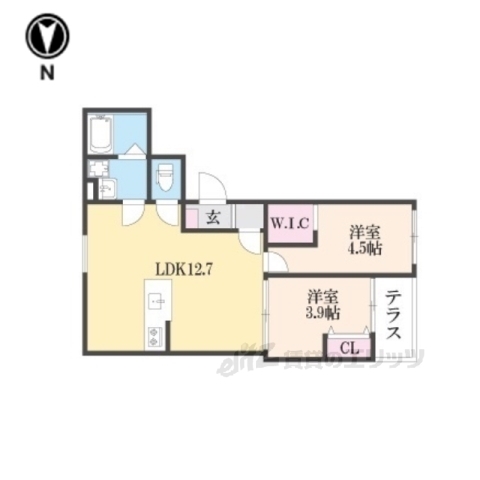 大和郡山市筒井町のアパートの間取り