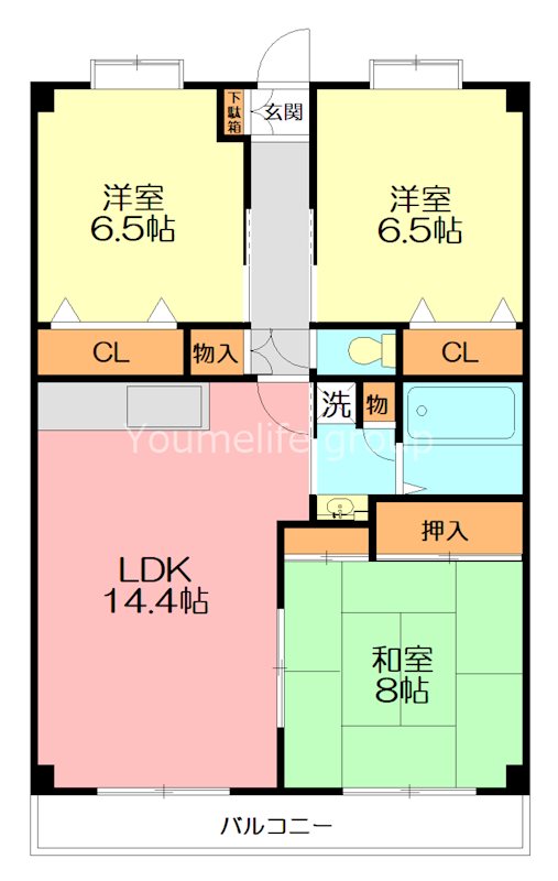 藤沢市円行のマンションの間取り