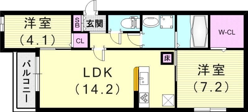 【アルコイリス上筒井の間取り】