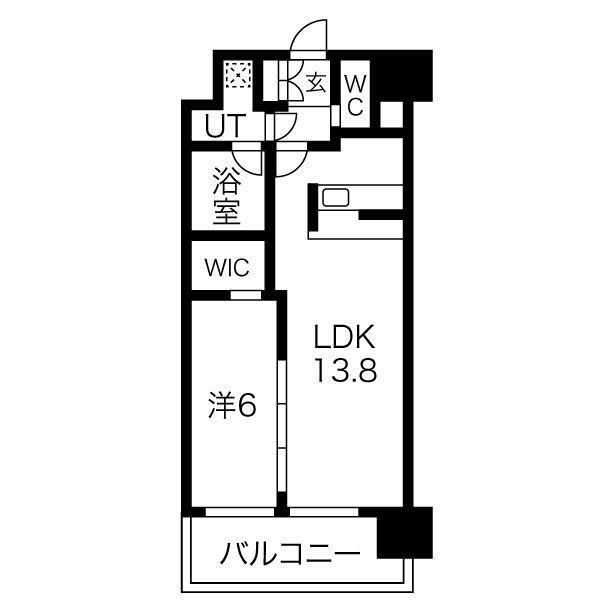 【大阪市浪速区元町のマンションの間取り】