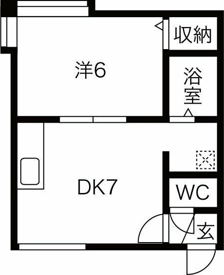 【札幌市白石区菊水六条のアパートの間取り】