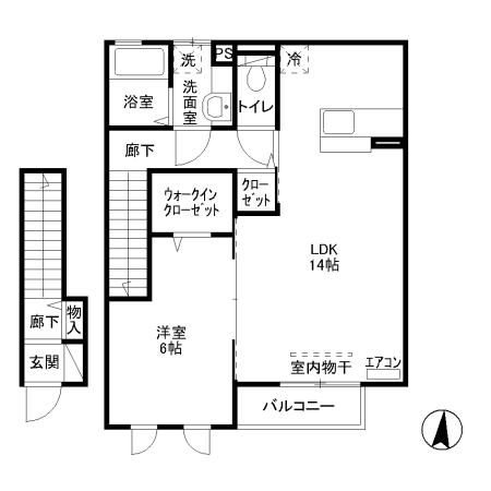 エルミタージュ　Aの間取り